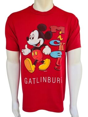 Vintage Mickey Mouse Shirt Mens Large USA Made Disney Gatlinburg Tee